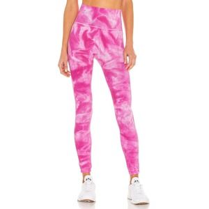 NWT Free People Size M/L Movement GOOD KARMA Pink Tie-Dye Leggings